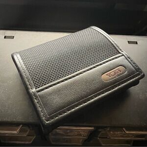 Tumi Black Textured Coin Wallet